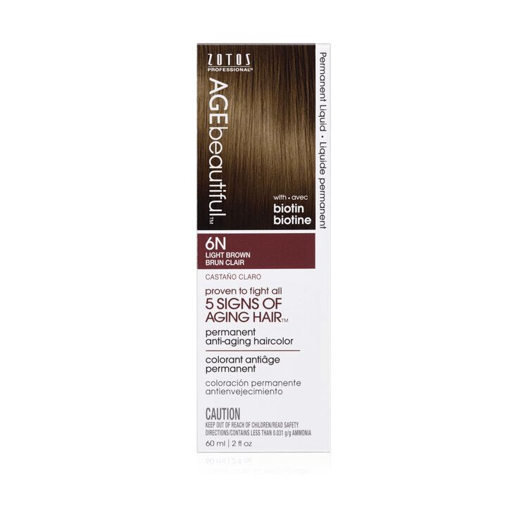 Anti-Aging 6N Light Brown Permanent Liquid Hair Color