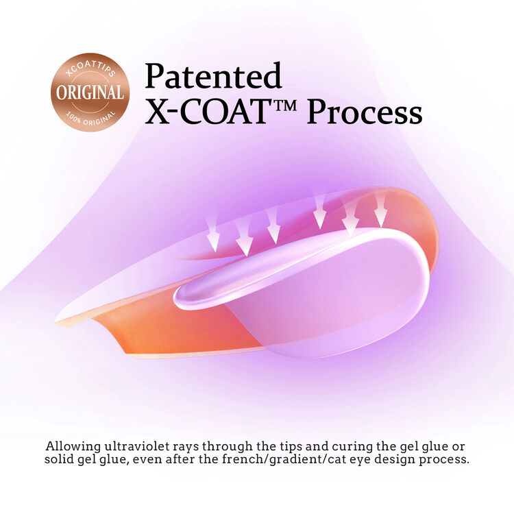 XCOATTIPS® French - Short Square Red Pastel Tips