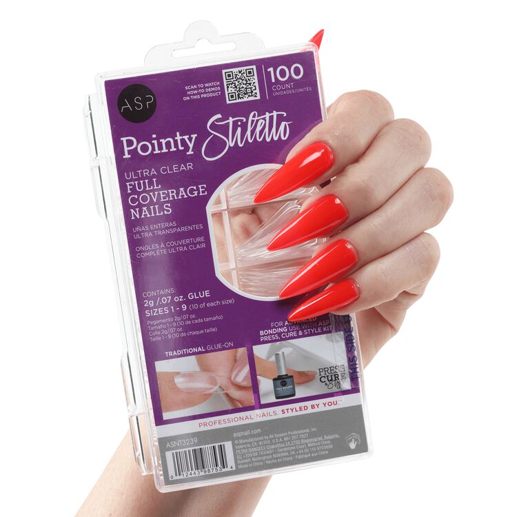 ASP Pointy Stiletto Full Coverage Tips (100 ct)