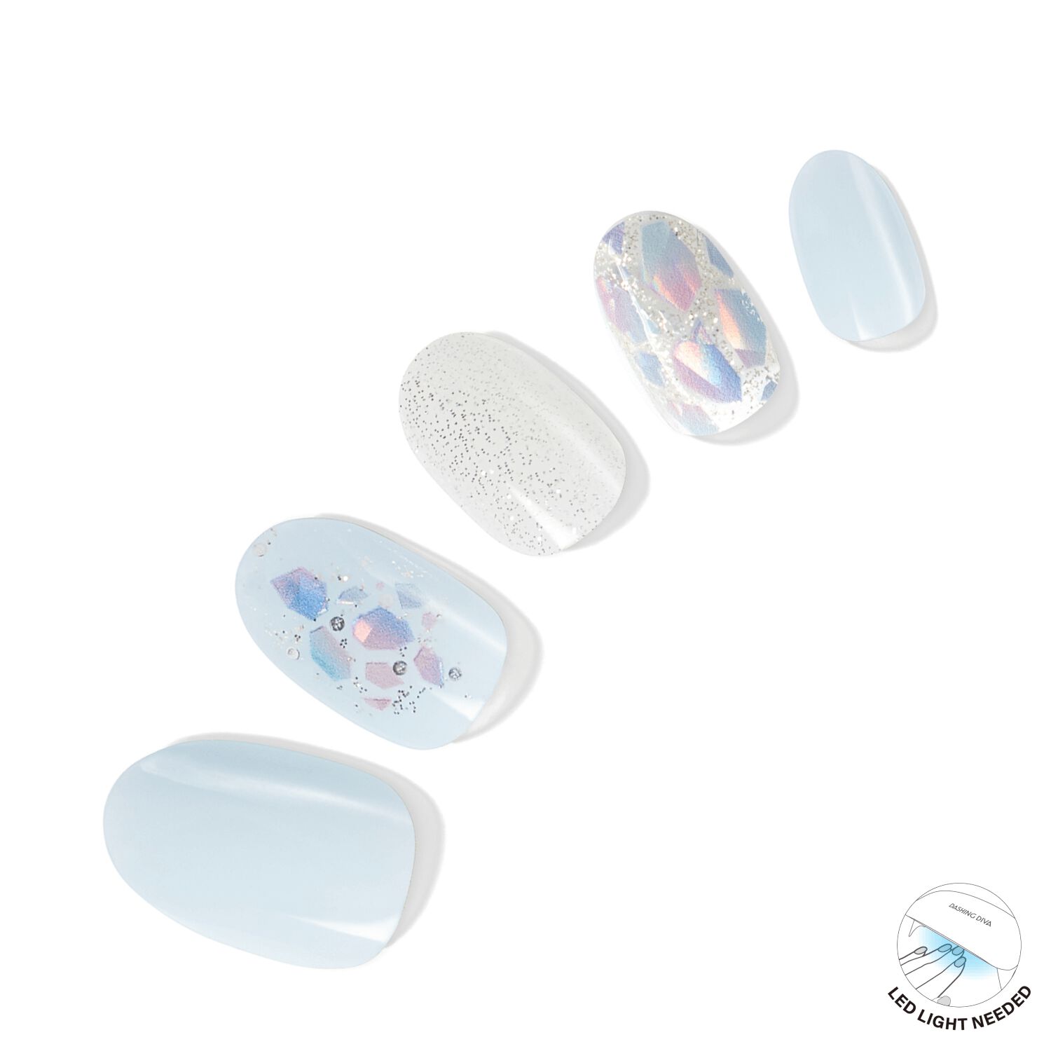 Dashing Diva Nuclear Nova SemiCured Art Gel Strips Press On Nail
