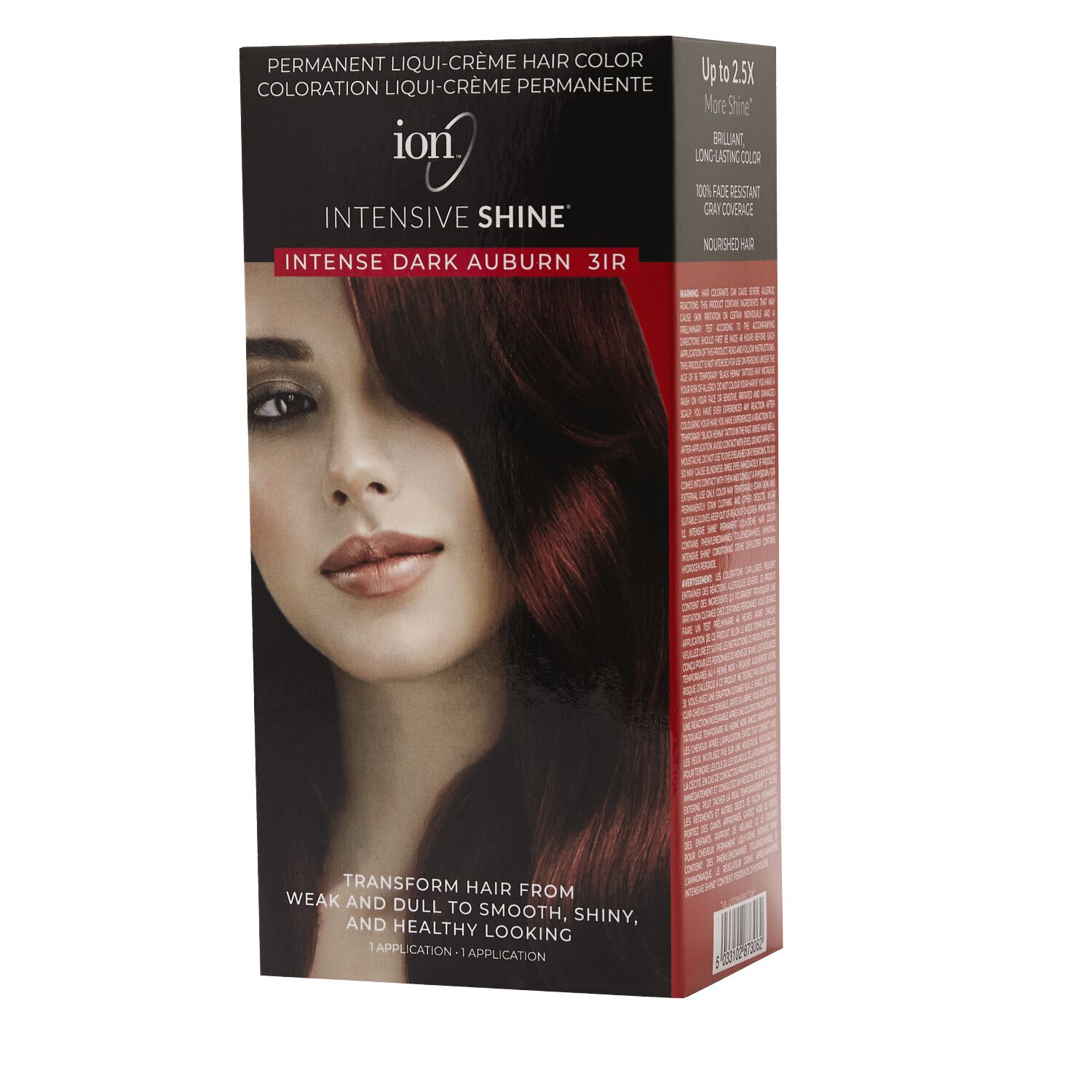 ion Intensive Shine Hair Color Kit Intense Dark Auburn 3IR Hair Color