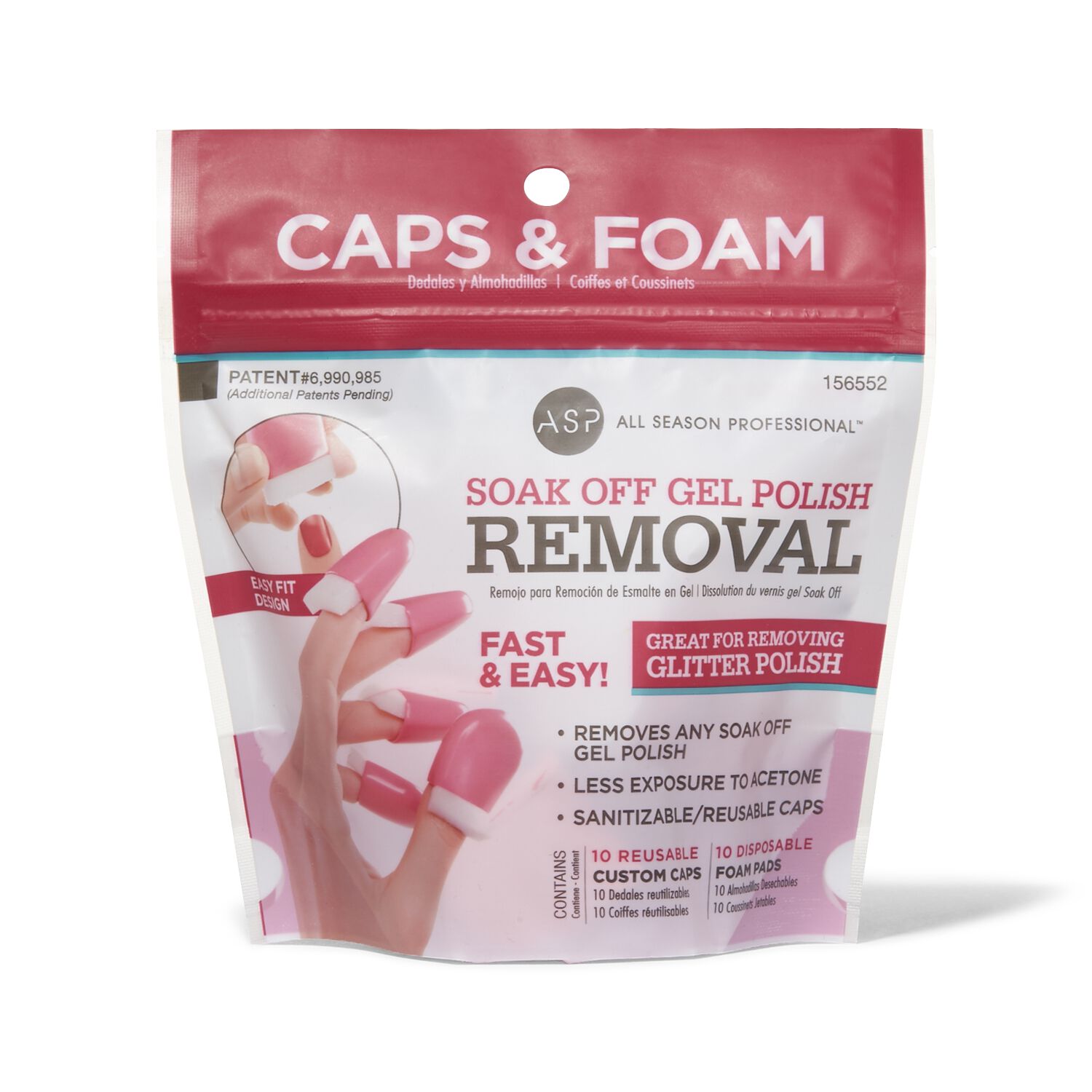 ASP Soak Off Gel Polish Caps and Pads