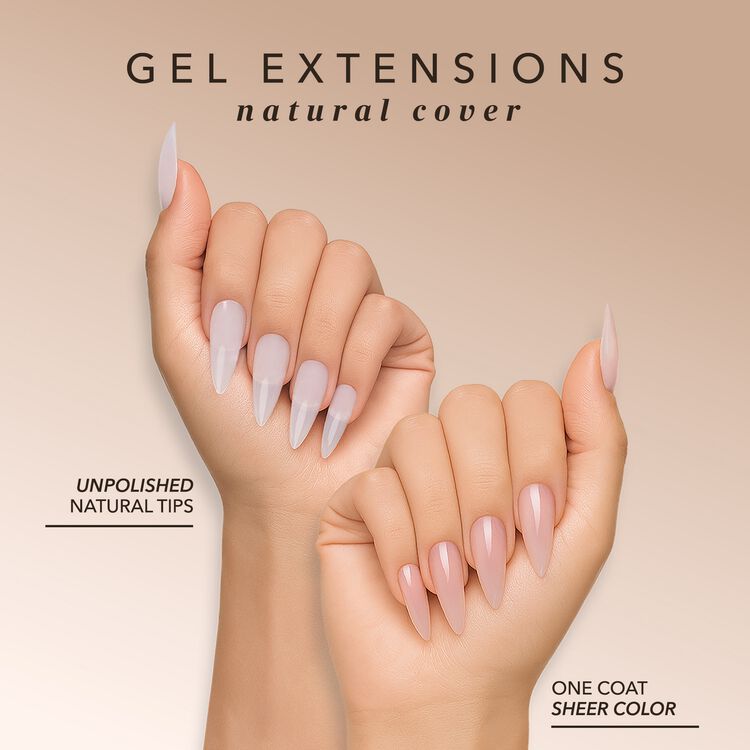 XS Coffin Natural Cover Gel Extensions