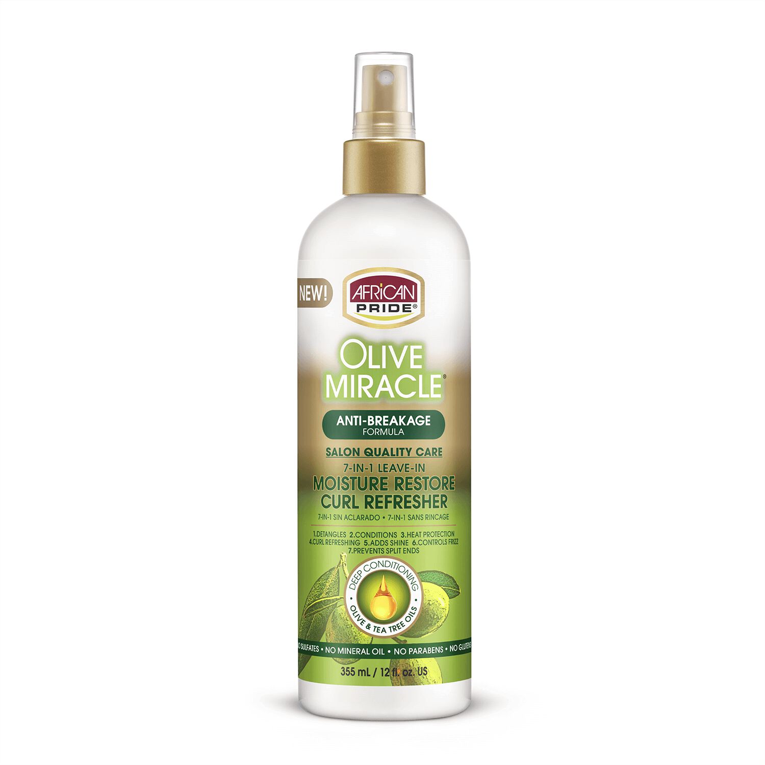 Olive Miracle 7-IN-1 Leave-In Moisture Restore Hair Curl Refresher