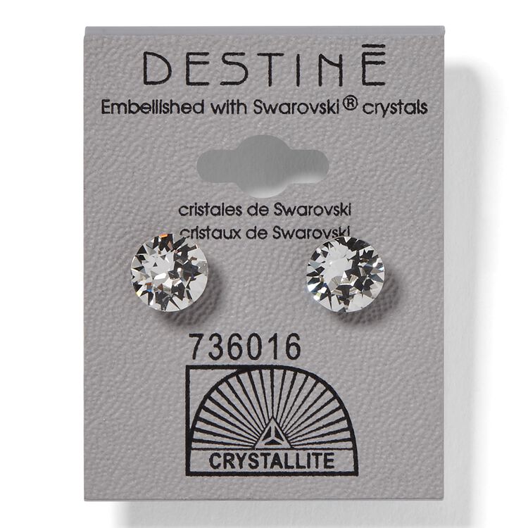 Destine Clear Diamond Cut Earrings 8mm