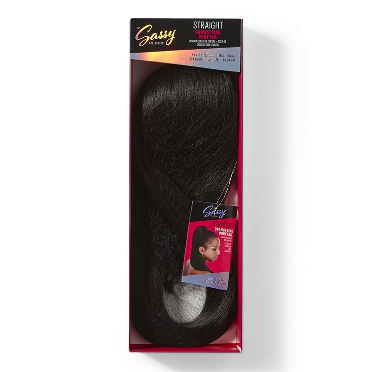 Sassy Straight 1b Off Black 18 Inch Drawstring Ponytail