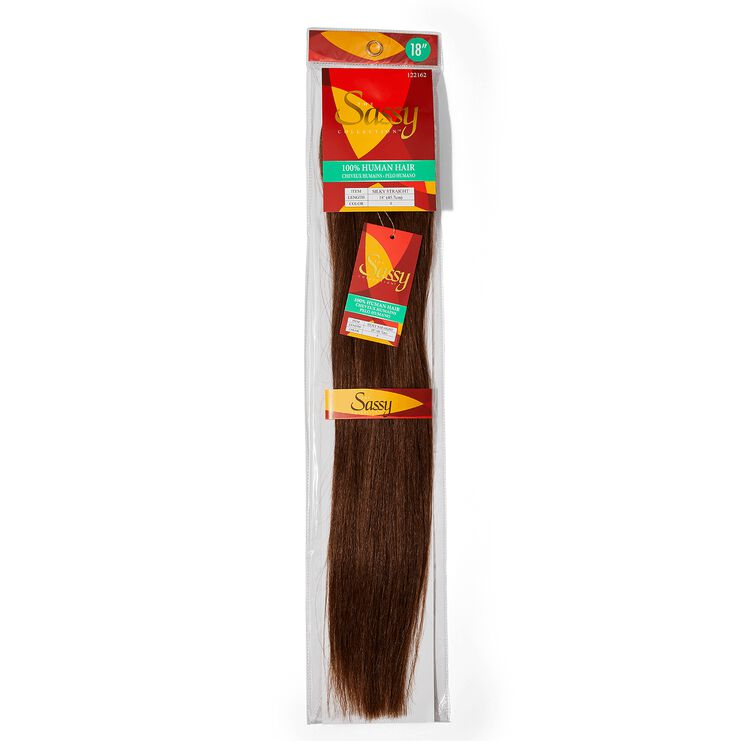 Silky Straight Brown 18 Inch Human Hair Extension