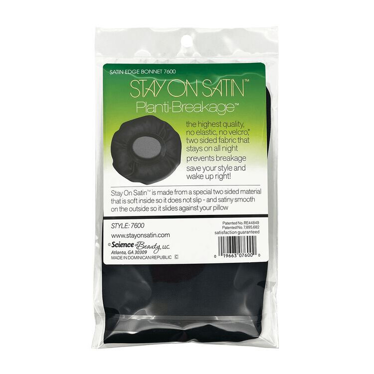 Stay On Satin Large Anti Breakage Bonnet Black