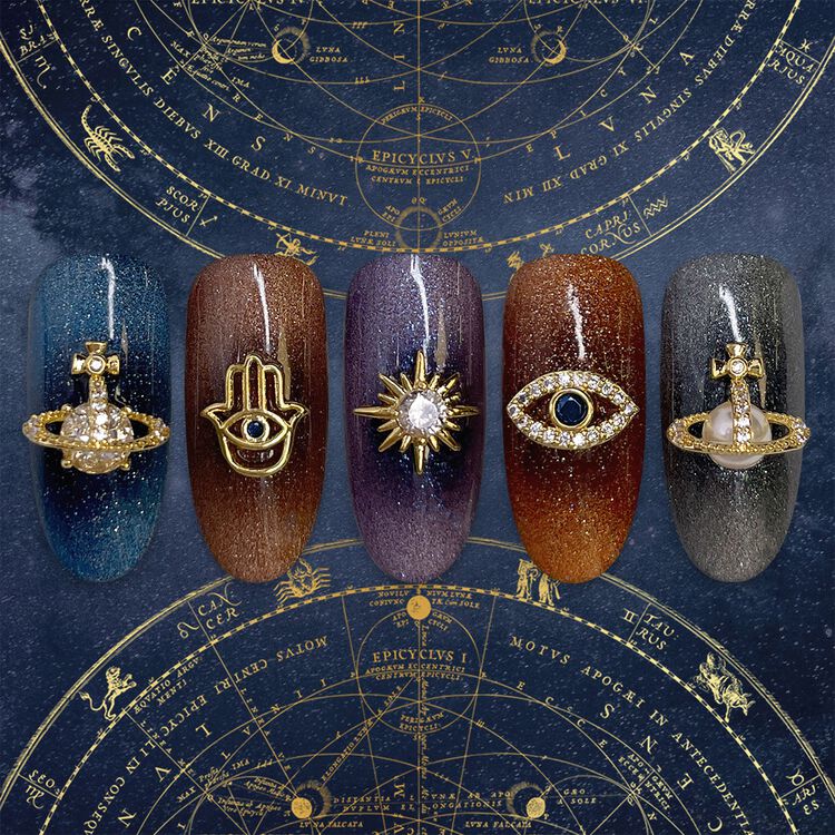 Nail Art Charms Sun Sparkle Zircon Charm Gold