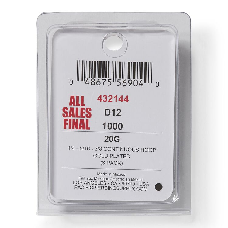 Gold Plated Seamless Hoop