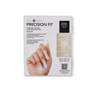 Precision Fit Straight Natural Half-Well Tips