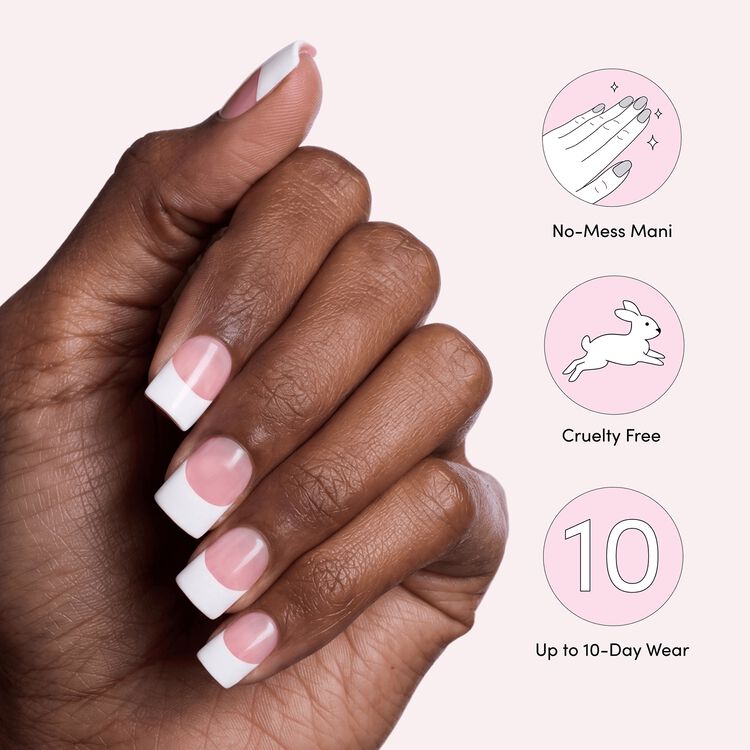 Pink Sculpted Acrylic French Short Square
