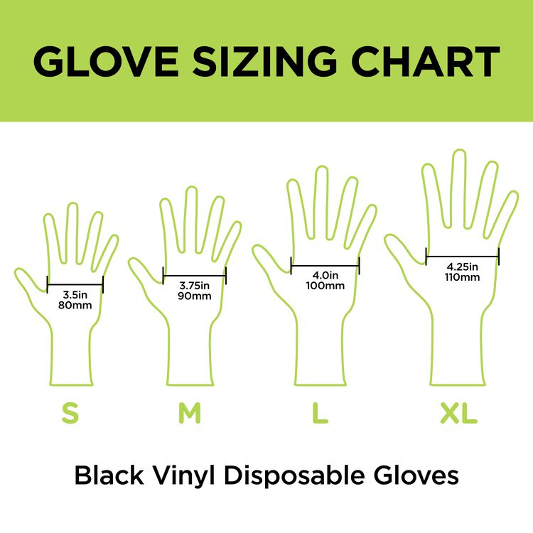 X-Large 10ct Black Vinyl Gloves