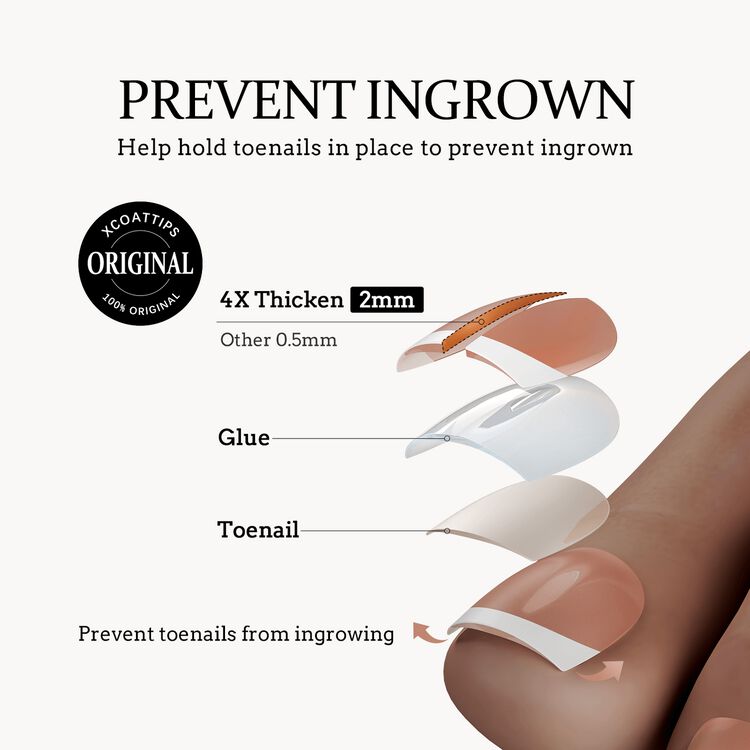 XCOATTIPS® Toe Nails - Short Squoval White French