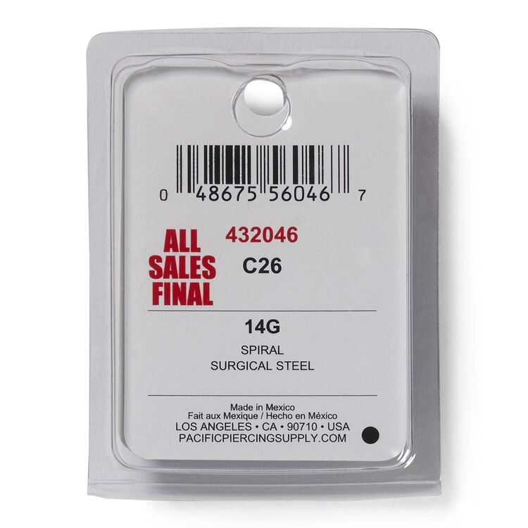 Stainless Steel 14G Spiral