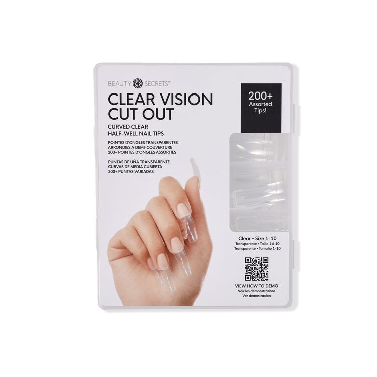 Clear Vision Cut Out Curved Clear Half-Well Tips
