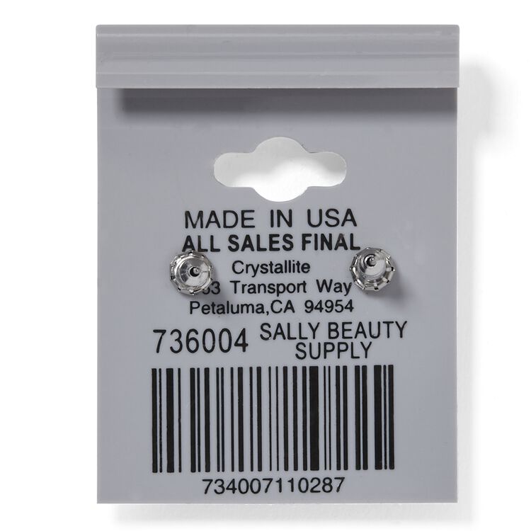 Destine Clear Faceted Square Earrings 4mm