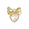Lovely Bow Heart Zircon Charm Gold