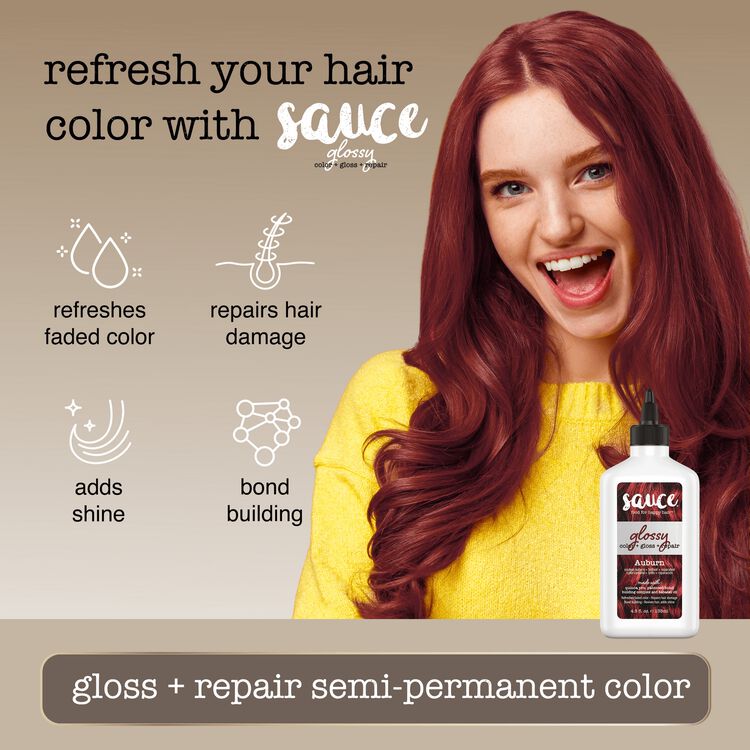 Auburn Glossy Color & Gloss & Repair Semi Permanent Hair Gloss