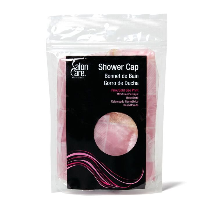 Pink & Gold Geo Shower Cap