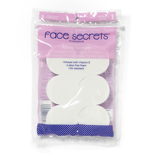 Face Secrets Round Foundation Sponges w/Vitamin E