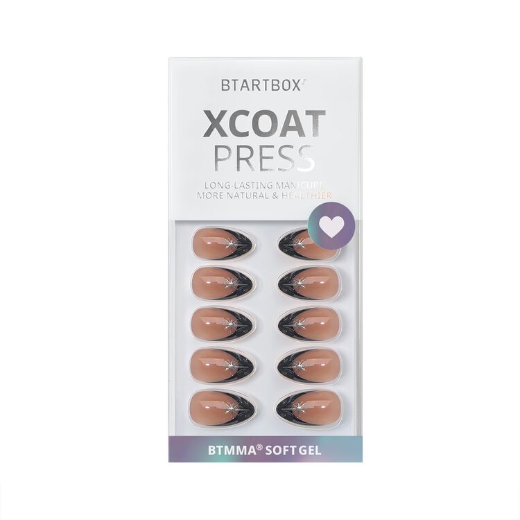XCOATPRESS Press On Nails Short Almond - Midnight Spark