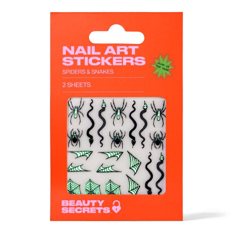 Spiders & Snakes Glow In The Dark Nail Stickers