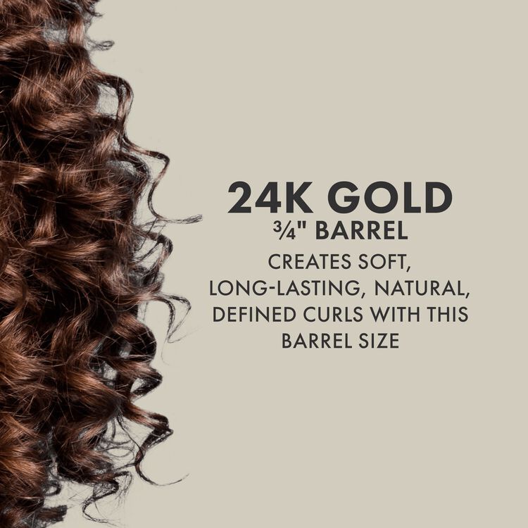 24K Gold Extended Barrel Curling Iron 3/4 Inch