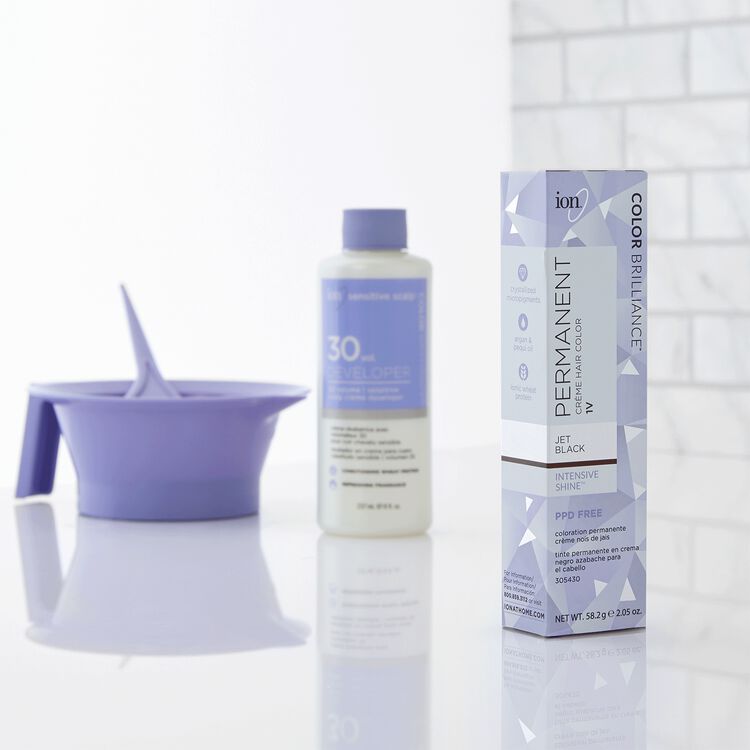 1V Jet Black Permanent Creme Hair Color