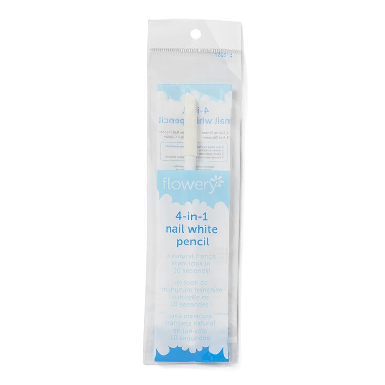Flowery White Nail Pencil