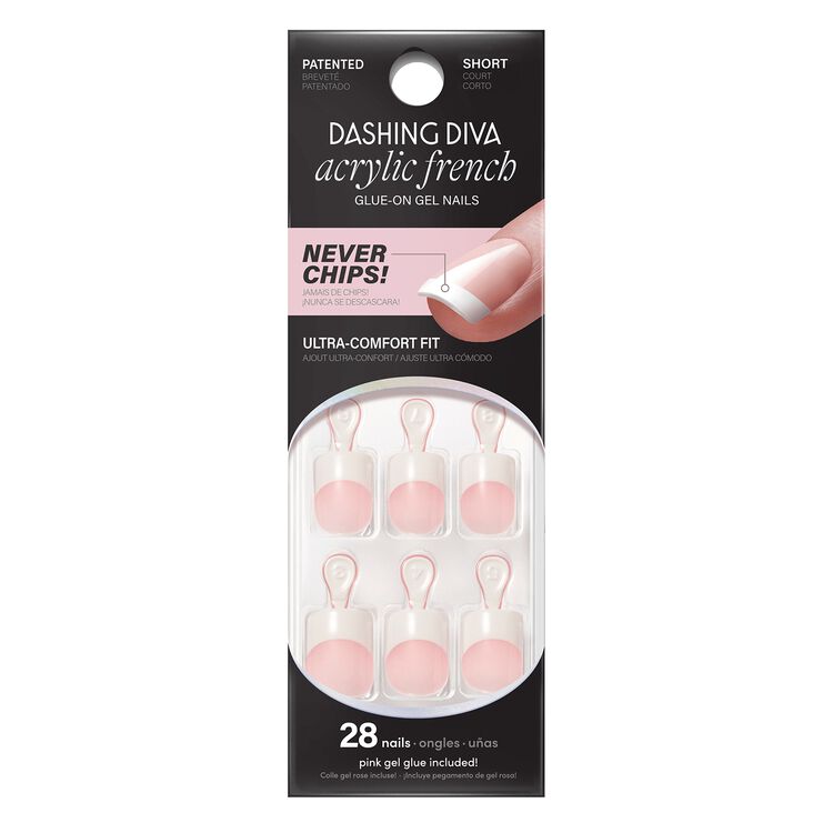 Pink Sculpted Acrylic French Short Square