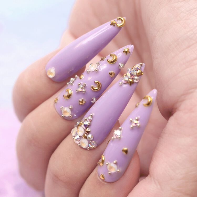 Nail Art Studs Mystical Moon Studs Mix Gold