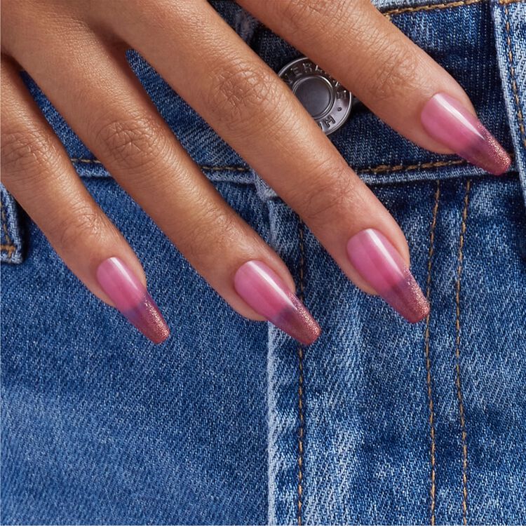 Rouge Shimmer GelXtend Design Nails