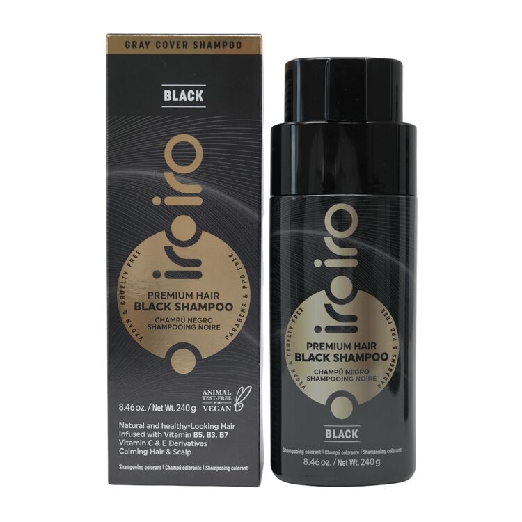 Premium Color Depositing Gray Coverage Shampoo Black