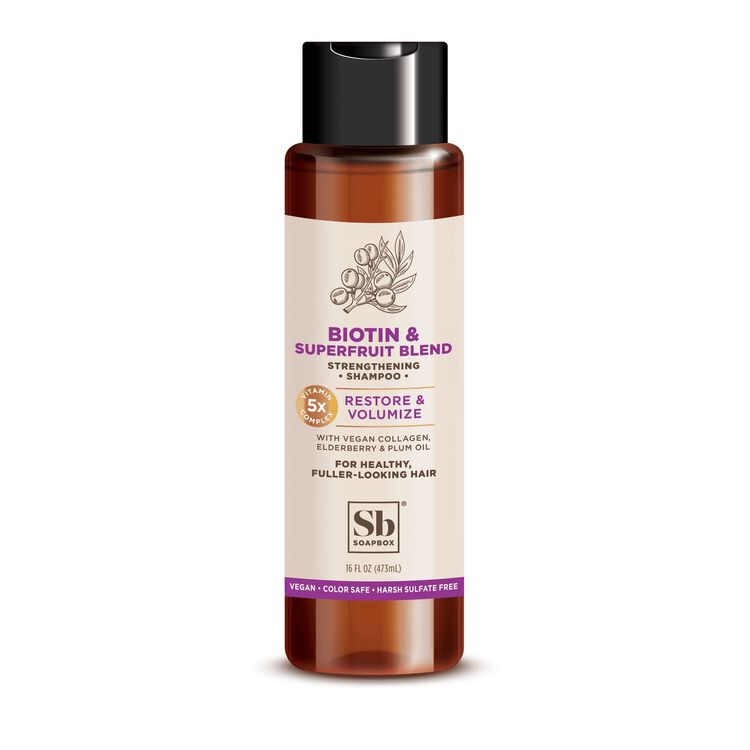 Biotin and Superfruit Restore & Volumize Shampoo 16oz by Soapbox