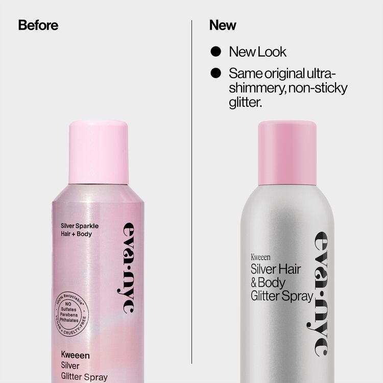 Kweeen Silver Hair & Body Glitter Spray 4.9 oz
