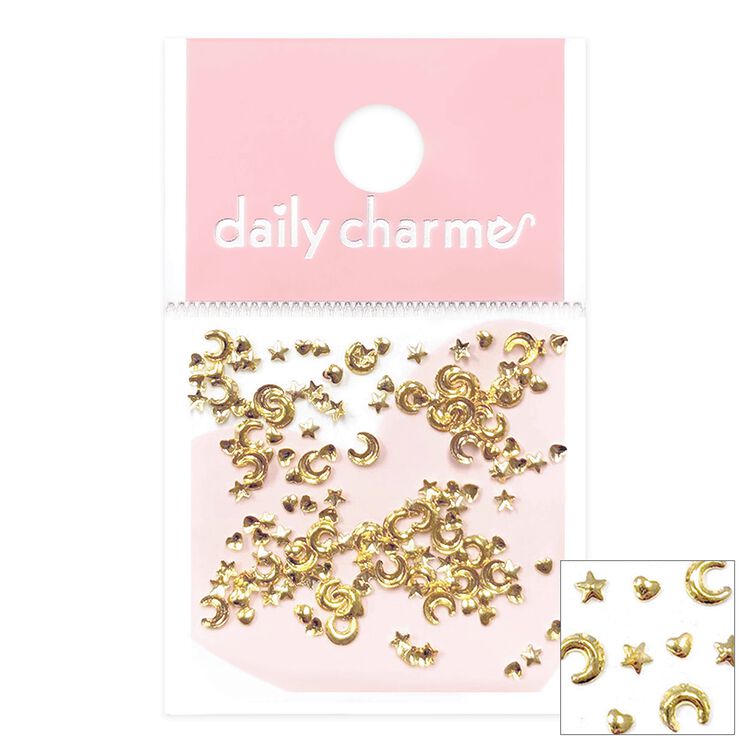 Nail Art Studs Mystical Moon Studs Mix Gold