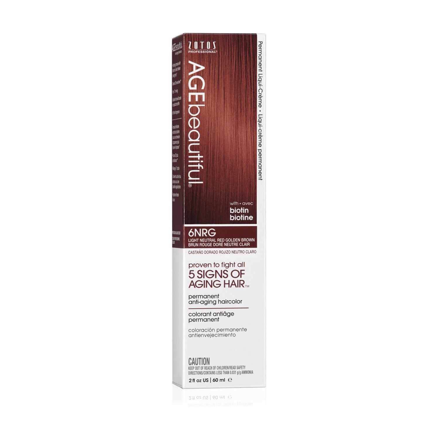 6NRG Light Neutral Red Golden Brown Permanent LiquiCrème Hair Color by