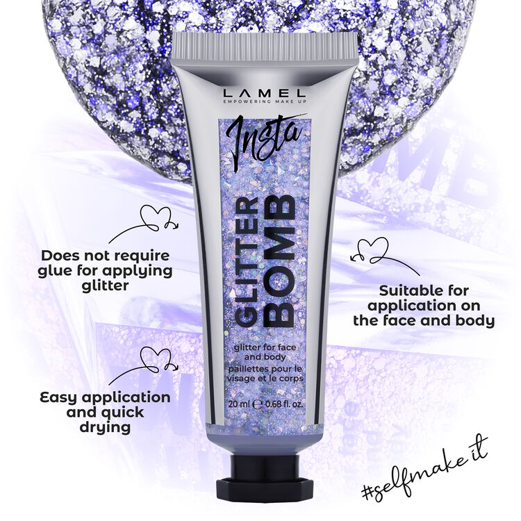INSTA Glitter Bomb For Face and Body Silver