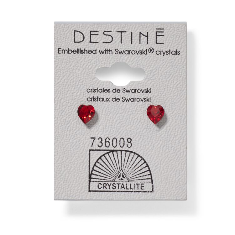 Destine Heart-Shaped Austrian Crystal Earrings