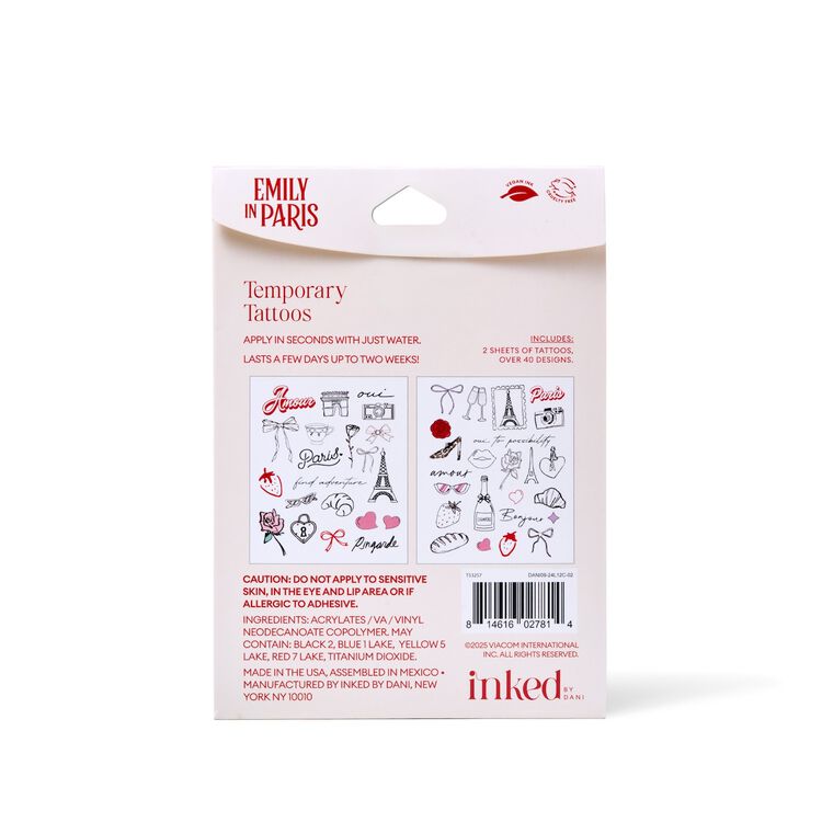 Emily In Paris: Oui Temporary Tattoos
