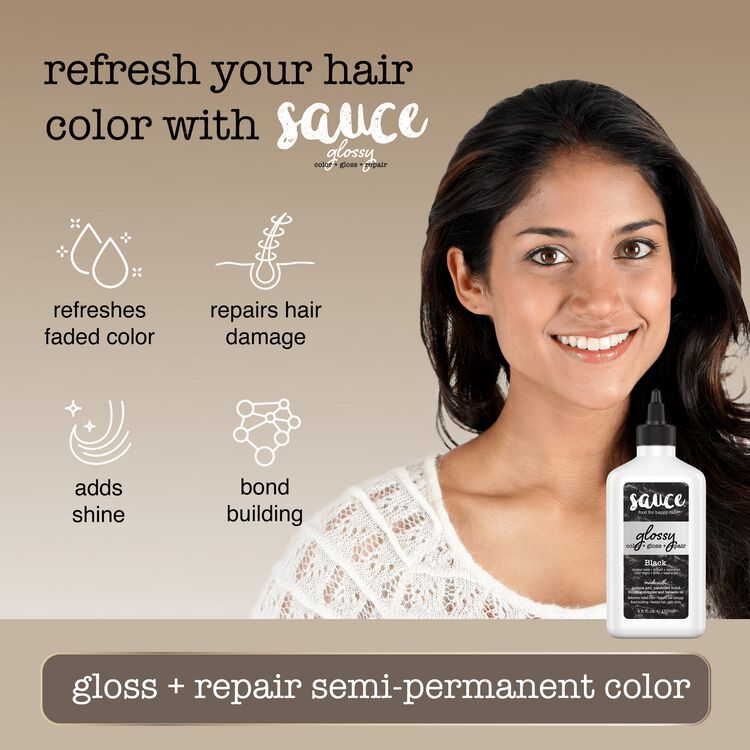 Black Glossy Color & Gloss & Repair Semi Permanent Hair Gloss