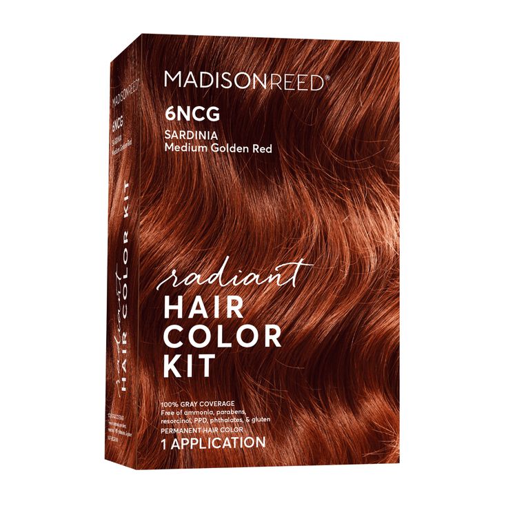Radiant Cream Color Permanent Hair Color Kit 6NCG Sardinia Red