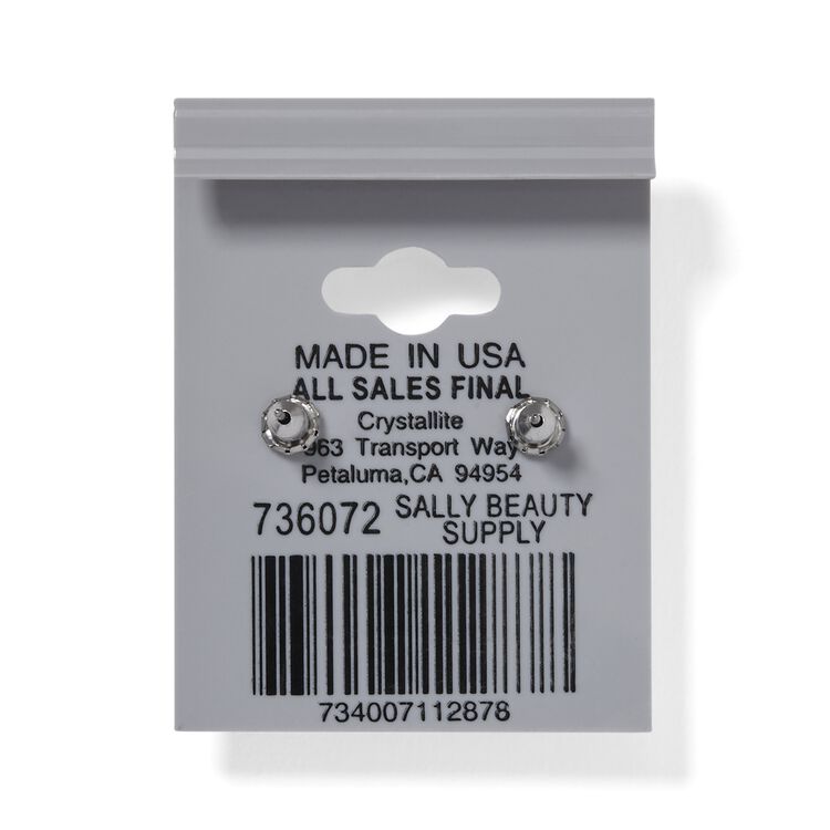 Destine Clear Cube Earrings 6mm