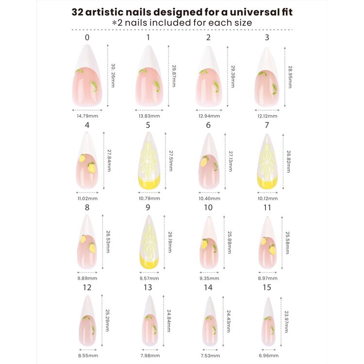 Lemon Squeezy Press On Nails