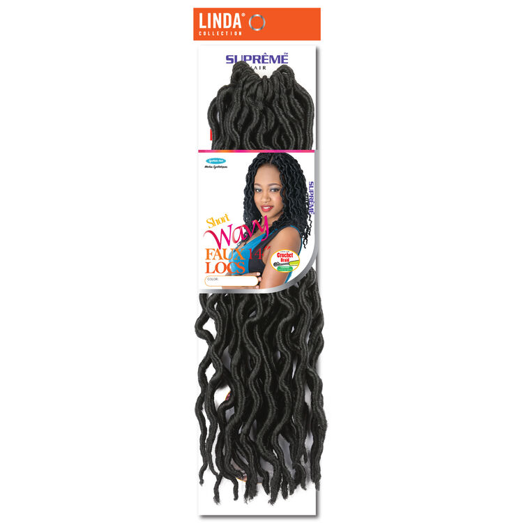 Goddess Wavy Faux Locs 14 Inch Crochet Hair Off Black
