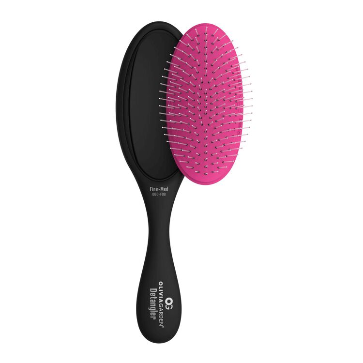 Recycled Plastic Detangler Brush Fine-Med Black