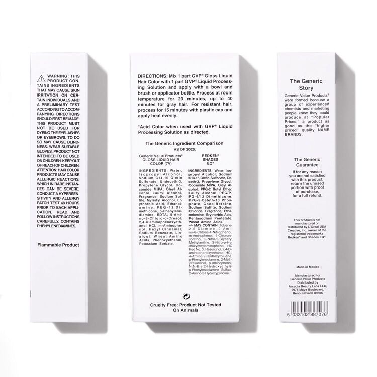 7V Light Cool Violet Brown Demi-Permanent Gloss Liquid Hair Color Compare to Redken® Shades EQ®