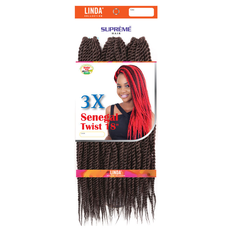 3X Senegal Twist 18 Inch Crochet Hair Dark Auburn