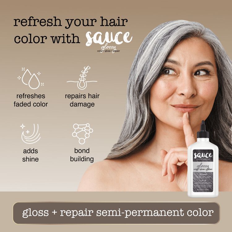Silver Glossy Color & Gloss & Repair Semi Permanent Hair Gloss